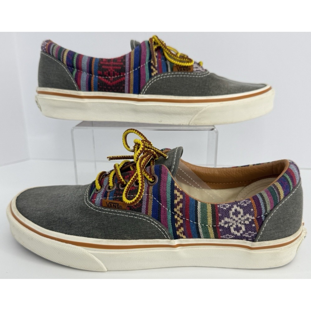 Vans Authentic Women's Size 8 Gray Multicolor Boho Canvas Sneakers